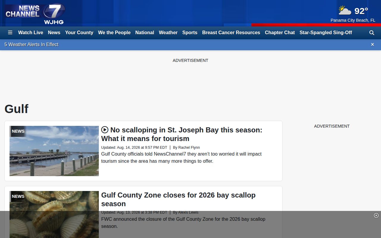 WJHG Gulf County crime news and mugshot report section